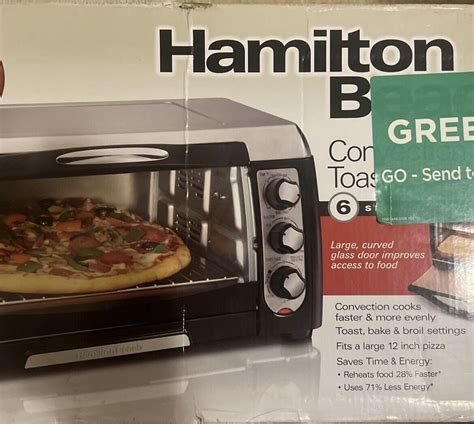 Hamilton Beach Toaster Oven 6 Slice Capacity Toast Bake And Broil Settings 31330d Ebay