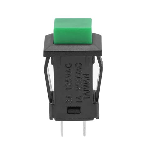 Uxcell Pcs Mm Push Button Switches Latching Type Mini Green Button