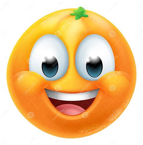 Emoticon Emoji Mascot ícone Do Desenho Animado De Fruta Laranja