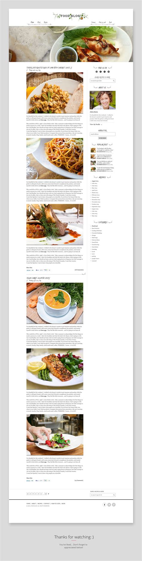 Food Blog Website Design on Behance