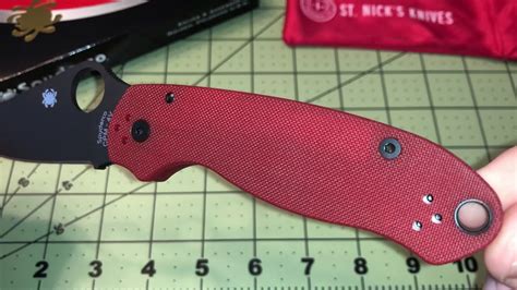 Spyderco Red Para 3 Exclusive Cpm 4v St Nicks Knives Youtube