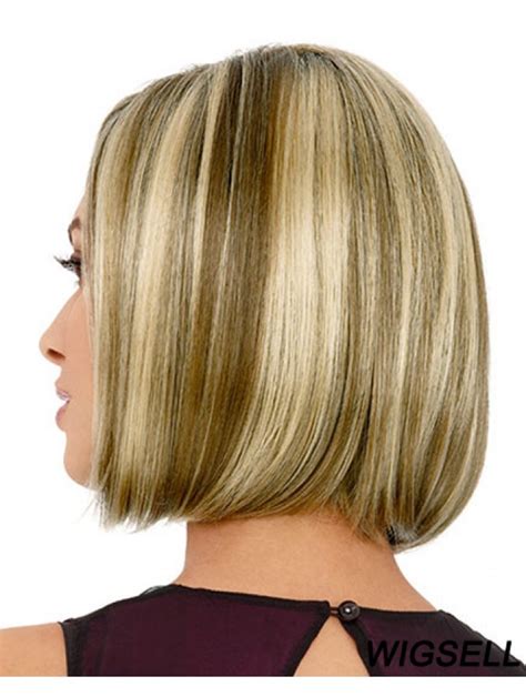 Straight Chin Length Blonde 12 Inch Capless Popular Bob Wigs