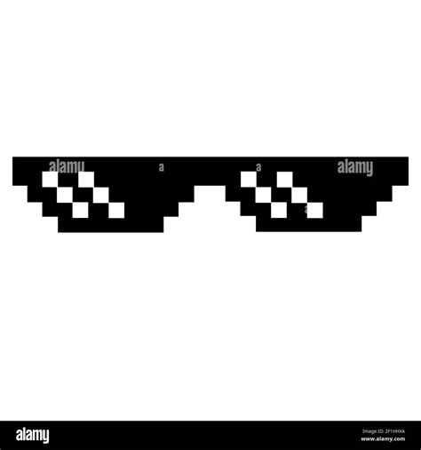 sunglasses pixel icon black on white background. pixel glasses sign ...