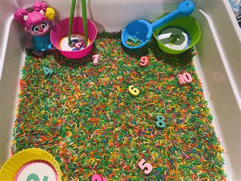 Sesame Street Sensory Binletters And Colors Sensory Bin Numbers