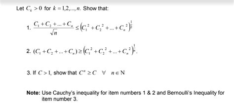 Solved Let C K For K Ldots N Chegg