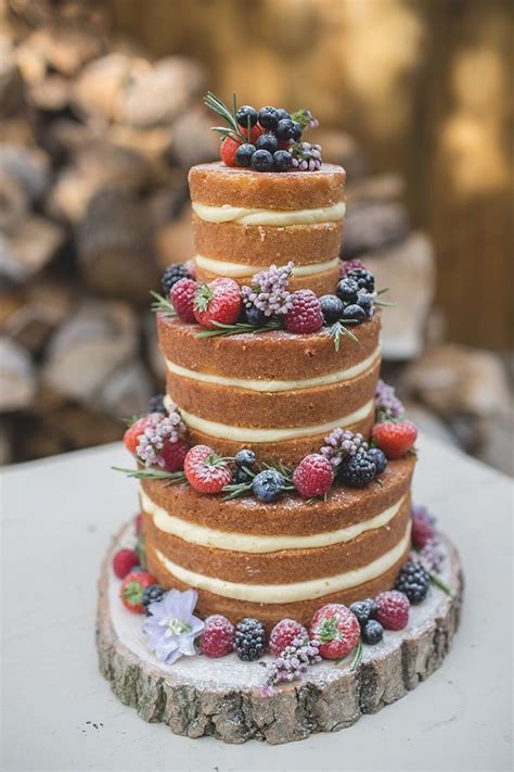 Semi Naked Wedding Cake Naked Rustic Wedding Cakes You Have To See