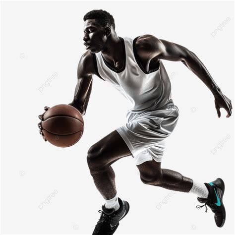 Male Basketball Player Dribbling Silhouette Action Active Activity