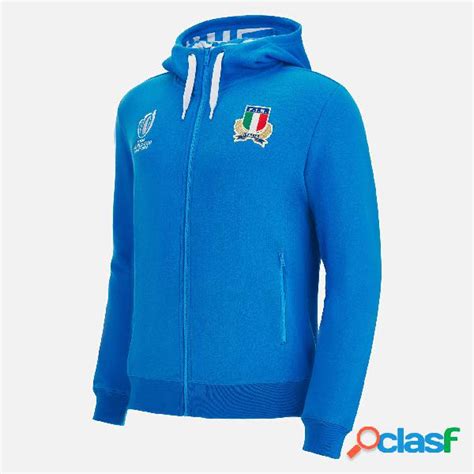 Felpa In Cotone Con Cappuccio Full Zip Rugby World Cup 2023 Italia