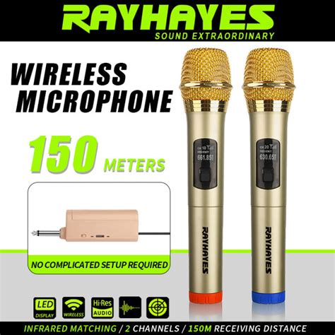 Ray Hayes Rg Wireless Microphone Dual Handheld Uhf Professional Karaoke