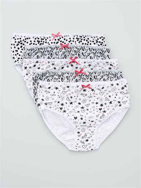 Pack De Braguitas Lisas Y Estampadas Gris Blanco Kiabi