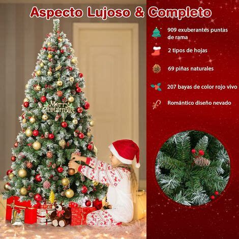 Costway Cm Rbol De Navidad Artificial Luces Led Blancas