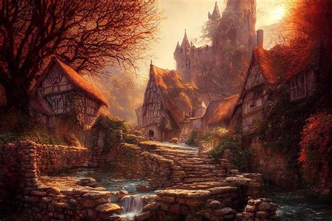 Medieval Fantasy Village 5 By Grimwalds Ai Fantasy On Deviantart