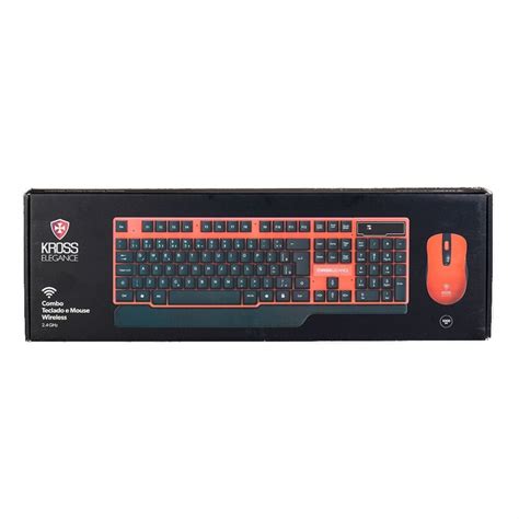 Kit Teclado E Mouse Sem Fio Kross Vermelho E Preto Ke Km V Karimex