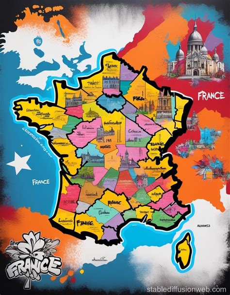 France Geographical Map Stable Diffusion Online
