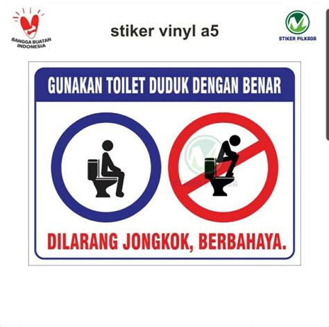 Jual Stiker Vinyl Gunakan Toilet Duduk Dengan Benar Uk A Di Lapak