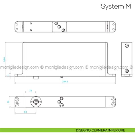 System M Fritsjurgens Cerniera Per Porta A Bilico Maniglie Design