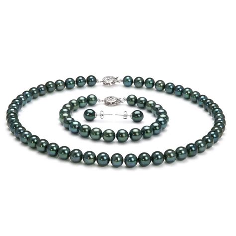set bijuterii carolina cu perle negre akoya emagro