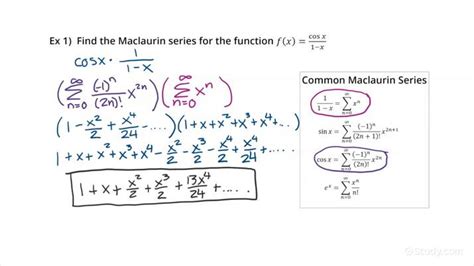 Finding The Maclaurin Series Of Functions Of The Form F X 1 G X