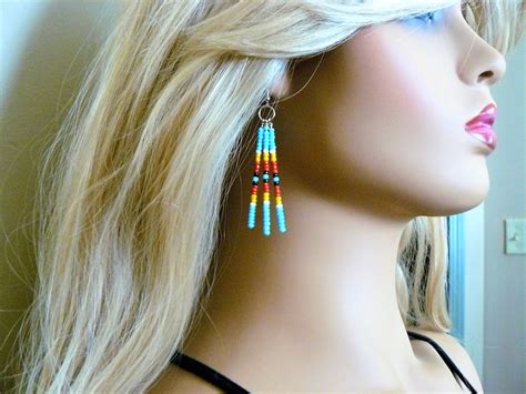 Tribal Seed Bead Earrings Native Indian Inspired Native Etsy