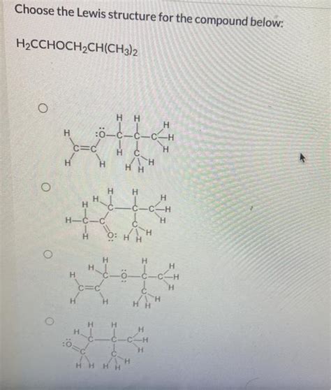 Solved Choose The Lewis Structure For The Compound Below Chegg