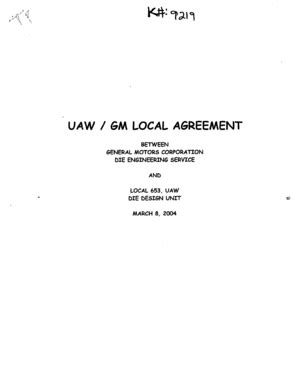 Fillable Online Dol UAW GM LOCAL AGREEMENT Dol Fax Email Print