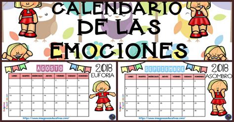 Calendario 2018 2019 Trabajamos Las Emociones Portada Imagenes Educativas