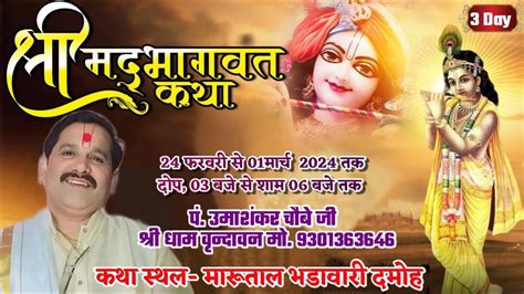 🔴live Day 03🔴 संगीतमय श्रीमद् भागवत कथा कथावाचक पं श्री उमाशंकर चौबे