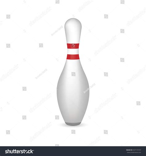 Bowling Pin Isolated On White Vector Stock Vector Royalty Free 557174737