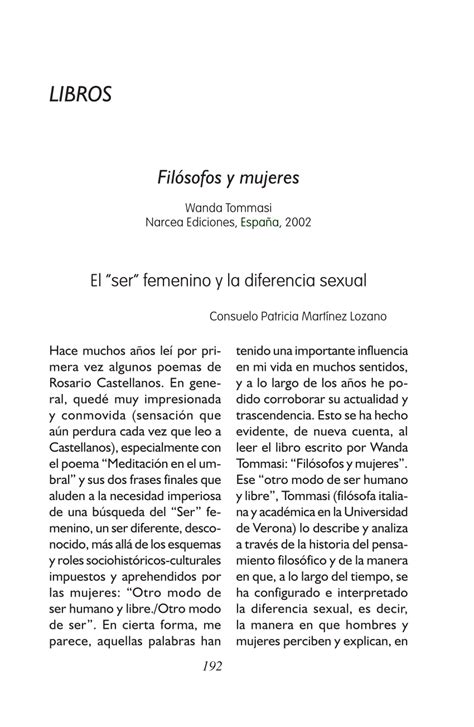 Pdf El Ser Femenino Y La Diferencia Sexual