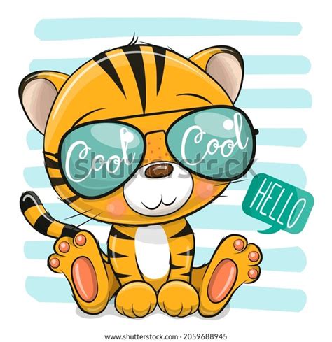 Cool Cartoon Tiger Sun Glasses On 库存矢量图（免版税）2059688945 Shutterstock