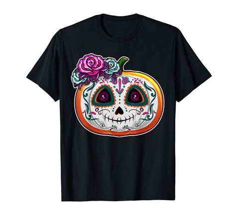 Day Of The Dead Pumpkin Shirt Dia De Los Muertos Skull T T Shirt