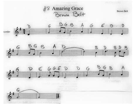 Amazing Grace Recorder Letter Notes Amazing Grace With Images