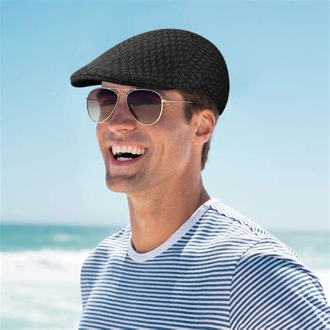 Solid Mesh Gatsby Cap Men S Ivy Hat Cabbie Newsboy Golf Driving Summer