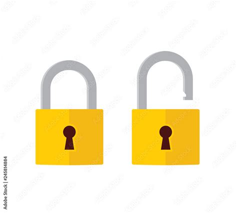 Lock Open And Lock Closed Icons Padlock Symbol Stock Vector Stock Vector Adobe Stock