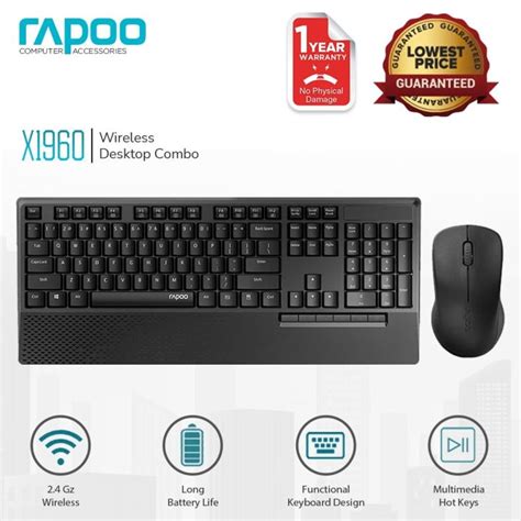 Rapoo X1960 Optical Wireless Keyboard And Mouse Set 2 4G 10M Working