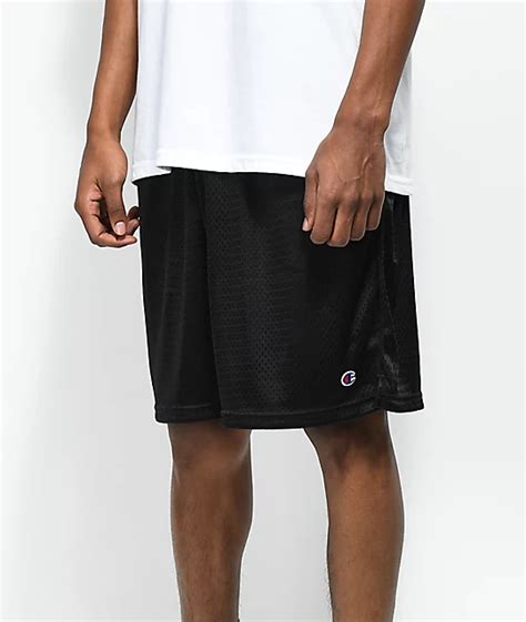 Champion Big C Logo Black Mesh Shorts | Zumiez