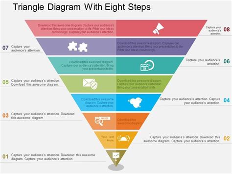 Triangle Diagram With Eight Steps Powerpoint Templates