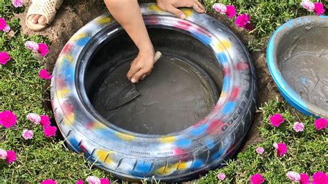 Diy Cement Craft Ideas Unique Fountain In The Middle Of The Flower