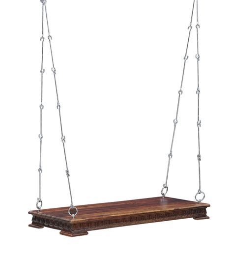 Buy Dhruv Solid Wood Swing With Chain In Provincial Teak Finish By