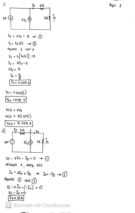 Solved Determine Vx Ix And The Current Generated By The Voltage