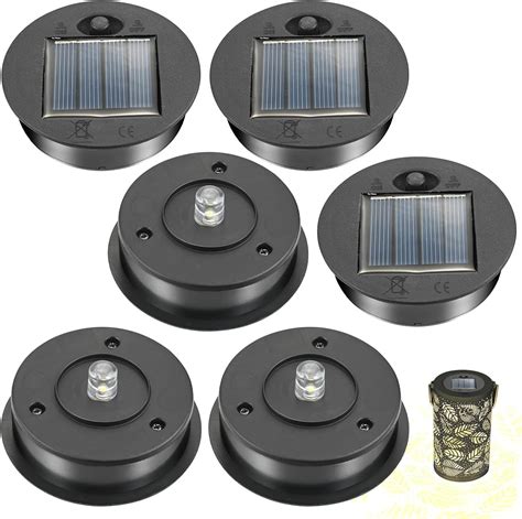 6 Pack Solar Lights Replacement Top 7cm LED Solar Panel Lantern Lid