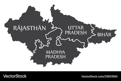 Rajasthan Madhya Pradesh Uttar Royalty Free Vector Image