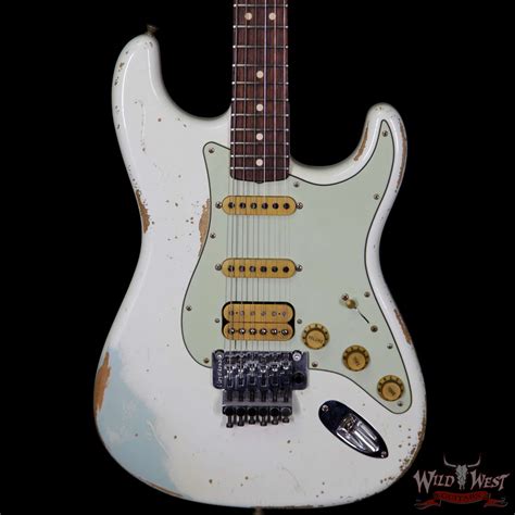 Fender Custom Shop White Lightning Stratocaster Floyd Rose Hss 21 Frets Rosewood Board Sonic