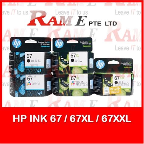 Original Hp 67 67xl 67xxl Black Tri Color Ink Cartridge Shopee Singapore