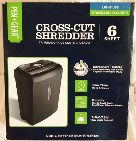 Pen Gear Sheet Crosscut Paper Credit Card Shredder Wm Xa Ebay