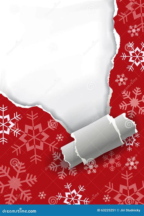 Ripping Christmas Paper Background Stock Vector Illustration Of