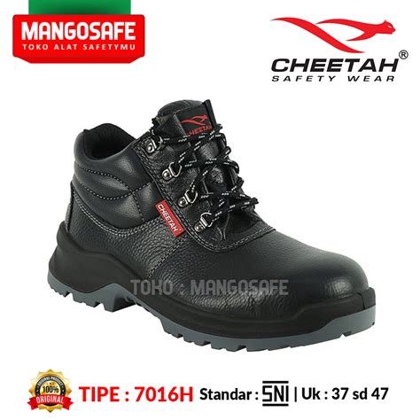 Jual Sepatu Safety Cheetah 7106H Hitam Safety Boots 7106 H Semi Boot