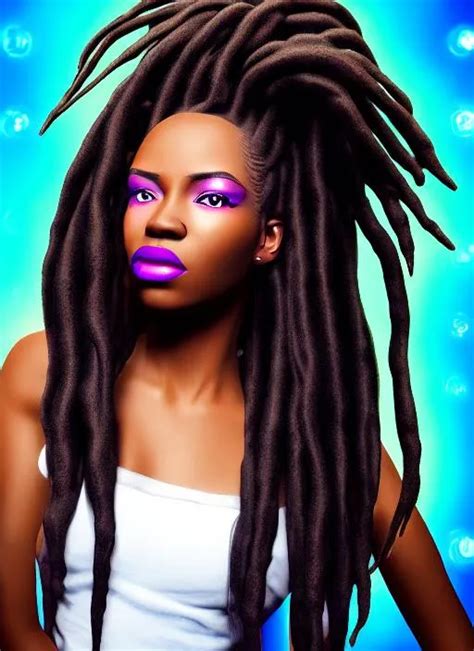 Portrait Of African American Female Hair In Dreads