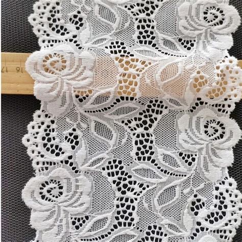 1meter Lace Lebar 6inchi Wide Elastic Lace Black White Lace Bergetah