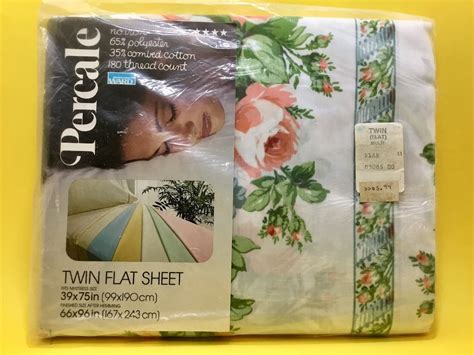 1970s Percale By Montgomery Ward Twin Flat Sheet Mattress Etsy